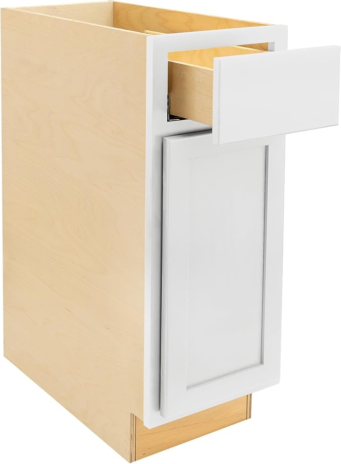 Quicklock RTA (Ready-to-Assemble) | Base Kitchen Cabinets - Shaker Style | Made in America (Pure White, 12" Wx34.5 Hx24 D Base)