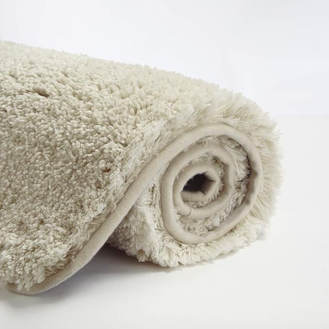 Suchtale Bath Rug for Non Slip Bath Mat (20 x 32, Light Tan) Water Absorbent Soft Microfiber Shaggy Thick Plush Shower Mat