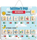 Wooden Chore Chart for Boys, Daily Routine Chart for Kids, Visual Schedule, Chore Reward Chart, Bedtime Morning Routine Chart for Toddlers (04)