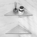 lives 2 Pack Shower Corner Shelves, 304 Stainless Steel Corner Shower Shelf for Tiled Wall, 10" Slot Design Bathroom Shelf Organizer (Silver, Cross)