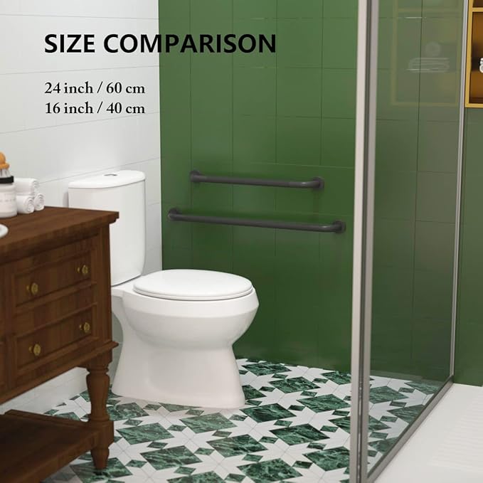 2 Pack 32 Inch Anti Slip Shower Grab Bar Oil Rubbed Black 1.25" Diameter, Munzong Bathroom Grab Bar, Knurled Bathroom Balance Bar,Safety Hand Rail Support Handicap Elderly Senior Assist Bath Handle