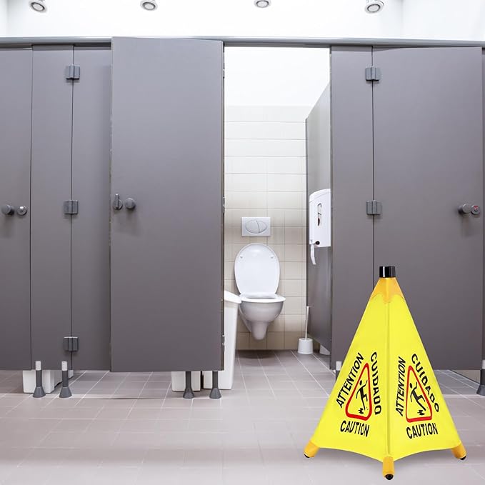 8 Pcs Pop up Wet Floor Sign with Storage Tube 20 Inch Wet Safety Signs Commercial Caution Safety Cone Pop up Caution Sign for Commercial Stores Grocery Restaurant Restroom Office Use