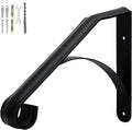 Wall Mount Handrail for 1-2 Steps, Heavy Duty Wrought Iron, for Outdoor Porch Steps, Balcony, Yard, Black