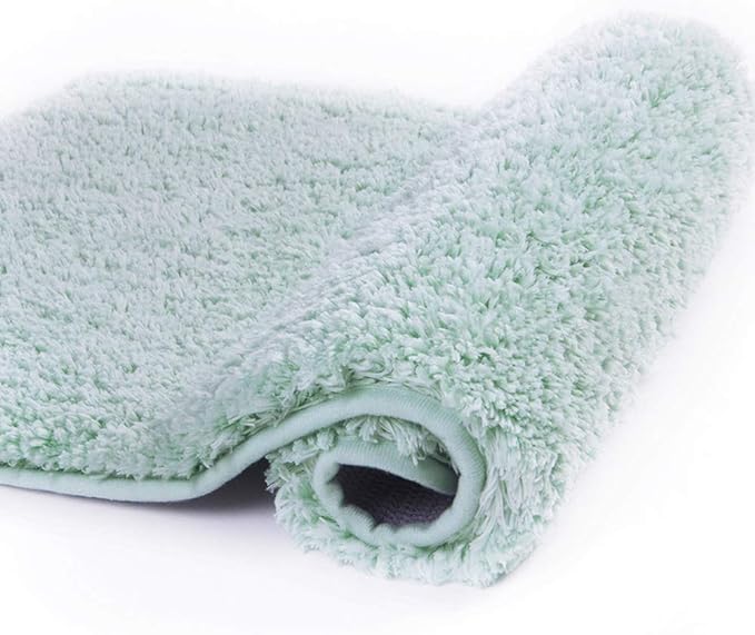Walensee Large Bathroom Rug (24 x 48, Aqua) Extra Soft and Absorbent Shaggy Bath Mat Machine Washable Microfiber Non Slip Luxury Floor Mat