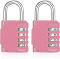 ZHEGE Combination Lock Outdoor 2 Pack, 4 Digit Resettable Weatherproof Combination Padlock for Gym, School, Gates, Doors, Hasps Storage (Pink, 2 Pack)