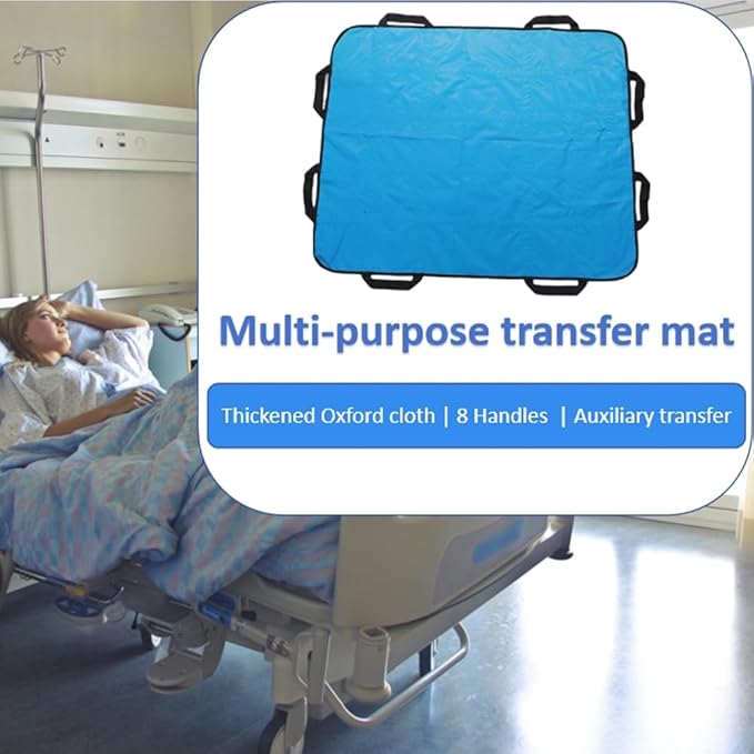 2 Pack Positioning Bed Pad with Handles,48" × 40" Transfer Sheet for Repositioning,Turning and Lifting,Washable Positioning Bed Pads for Elderly,Patient,Handicap,Caregiver (2)