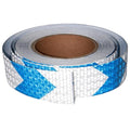 Blue and White Reflective Tape Outdoor Waterproof 1 inch X 66 feet, High Visibility Hazard Conspicuity Safety Industrial Marking Tape