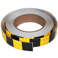 Yellow Black Reflective Tape Outdoor Waterproof 1 inch X 66 feet, High Visibility Hazard Conspicuity Safety Industrial Marking Tape