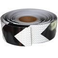 Black White Reflective Tape Outdoor Waterproof 3 inch X 166 feet, High Visibility Hazard Conspicuity Safety Industrial Marking Tape