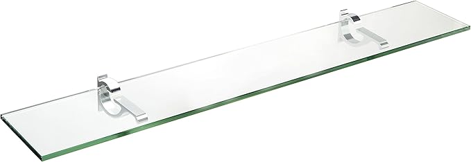 Spancraft Glass M-10x27-Chrome Monarch Glass Shelf, Chrome, 10" x 27"
