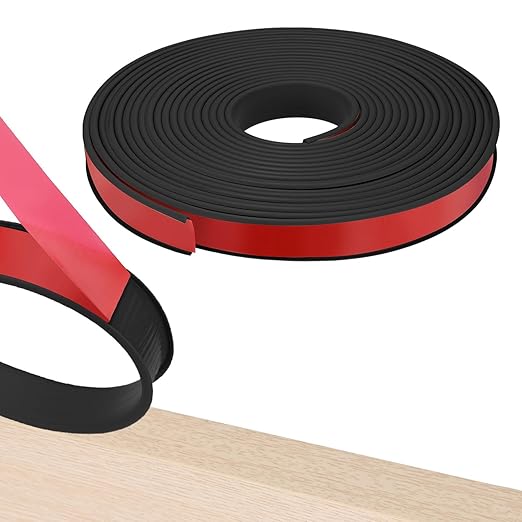 U-Shape Edge Banding, 0.98 Inch x 32.8 FT Self Adhesive Rubber Edge Trim Flexible TPE Corner Protector for Desk/Shelves/Furniture/Countertop/Table/Cabinet/Plywood [Black]