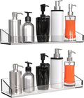 Vdomus Acrylic Bathroom Shelves, Set of 2-4" Dx15 Wx2.25 H Thick Wall Mounted Floating Shelves - Clear Storage and Display Shelving for Bathroom or Kitchen - No Drill Transparent Shower Organizer