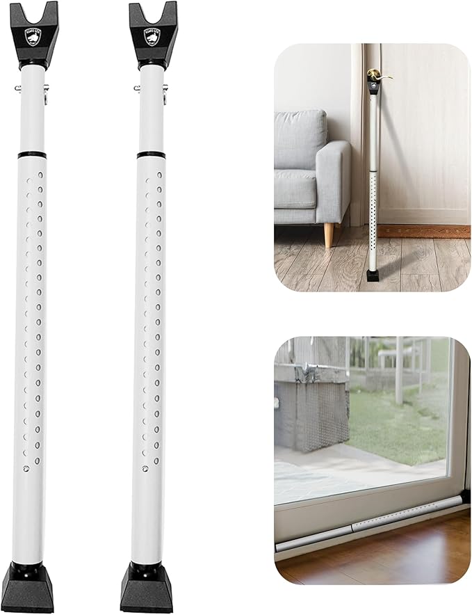 Sliding Door Security Bar, Door Jammer 2-in-1 Adjustable, Door Stoppers Security – 40 Different Adjustments, by Guard Dog Security