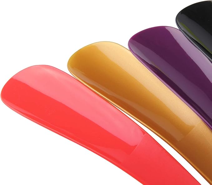 10Pcs Plastic Shoe Horn 6.3" Travel Shoe Horn for Men, Women and Kids Random Color