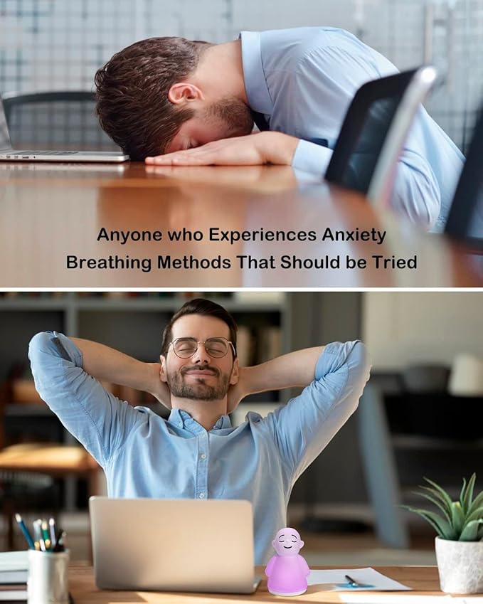 Set of 2 Stress Relief Night Light for Mindfulness - Guided Visual Meditation Tool for Women Men- Relaxing Self Care for Adults Kids