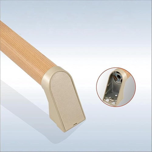 12 FT Modern Aluminum Handrail Set - ADA Compliant Indoor & Outdoor Stair Railing. 1.4" Diameter Grab Bar. Wall-Mounted with 90°Wall Return End. Ideal for Safe Grip，Rust Free(Cherry Wood Grain, 12FT)