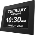 American Lifetime Upgraded Version, Day Clock Extra Large Impaired Vision Digital Clock with Backup and 5 Alarm Options, Black 12 Inches