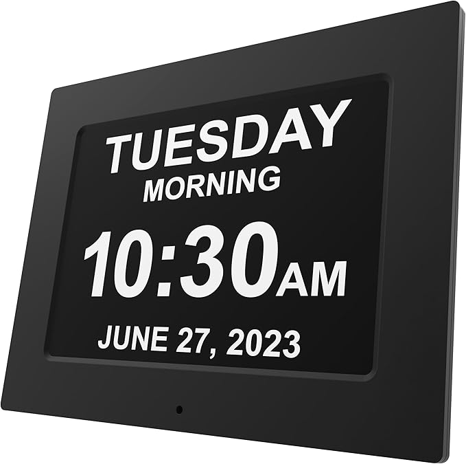 American Lifetime Upgraded Version, Day Clock Extra Large Impaired Vision Digital Clock with Backup and 5 Alarm Options, Black 12 Inches