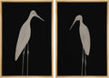 MUDECOR Framed Canvas Print Wall Art Minimalist Crane Silhouettes Illustrations Modern Art Decorative Bohemian Colorful for Living Room, Bedroom, Office - 16"x24"x2 Natural