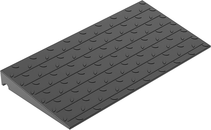 OrangeStar Heavy Duty Rubber Threshold Ramp – 3" Rise Wheelchair & Scooter Ramp with Cord Channel, Non-Slip Angled Entry for Doorways, Steps & Garages, 2200 LBS Capacity (Black, 36" Length)