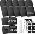 24PCS Basket Labels, Premium Bin Basket Labels Clip On, Pantry Basket Labels Tags for Storage Bins Fabric Cubes Wicker Organization
