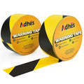 ADHES Black & Yellow Hazard Warning Safety Tape, 2 Inch x 35 Yards x 2 Rolls High Visibility Wear Resistant Floor Marking Caution Tape for Indoor & Outdoor, Gym, Factory, Parking, School and More