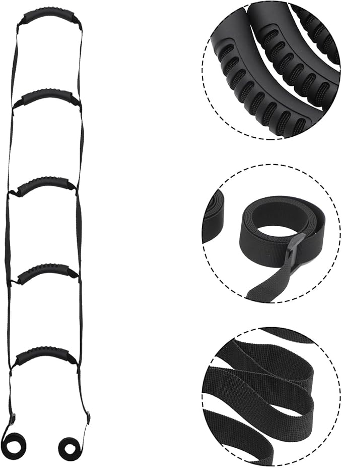 Adjustable 4-Layer Bed Ladder Strap for Elderly Seniors and Disabled Patients, Pull-Up Assist Rope for Bed Mobility and Sit-Up Support, Patient Support Aid for Bedroom Safety