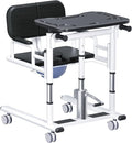 Drexo Patient Lift Transfer Chair, 5 in 1 Patient Lift Chair with 180°Split Seat, Height Adjustable Patient Transfer Chair with 4 Casters for Home Seniors Elderly, Load 450Lbs (Enlarge, Silver)