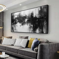 Abstract Wall Art Large Size Framed Home Artwork Decor Black and White Modern Minimalist Canvas Painting Living Room Decor for Bedroom Office Wall Decor 29"x58"