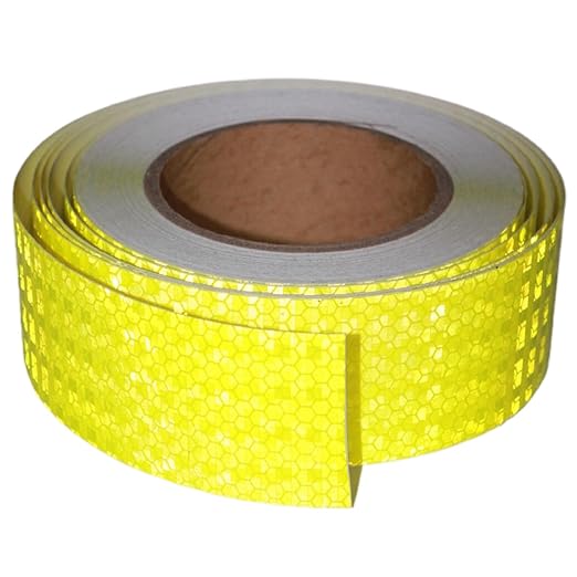 Industrial Reflective Tape Fluorescent Yellow 2 inch Wide, Outdoor Waterproof Hazard Conspicuity Warning Marking Tape (66 feet)