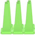 BESEA 6 Pack 36" Bright Green Traffic Safety Cones with Weighted Base, High-Visibility Parking Cones for Driveways, Business Parking Lots, Garages, Indoor/Outdoor Use