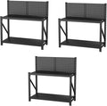 3 Sets Storage Shelves with Pegboard,Heavy Duty Garage Shelving Units and Storage,Metal Shelving Adjustable Shelves,Garage Storage Rack,Industrial Utility Shelf 47.2" H*47.09" W*19" D