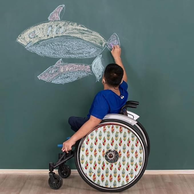 Wheelchair Wheel Covers, Designer Cover for Wheelchair Wheels, Enhances Aesthetics, Easy Install/Remove, Lightweight, New Matt Finish (Special Mozaic Reflective Pattern)