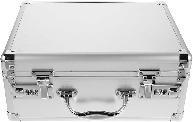 Combination Lock Medicine Box: Aluminum Alloy Medication Organizer with Handle - Medical Chest Storage Container for Home and Office Use