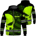Maddly Hi Vis Reflective Zip Up Hoodie, High Visibility Safety Jacket with Skull Design for runner, worker, trucker, cyclist