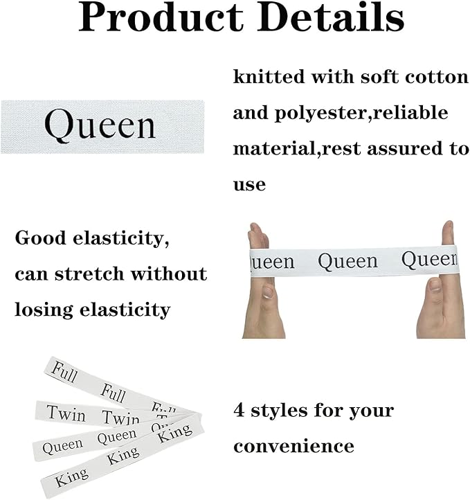 6 Pieces Bed Sheet Organizer Bands, Sheet Organizers and Storage Label Bands, Sheet Label for Bedding, Sheets Organizer for Closet,Sheet Keepers Linen Labels Bedding Bands (Queen)