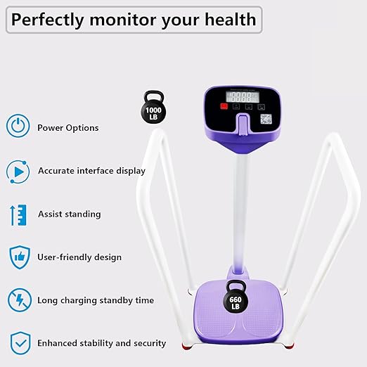 Assist The Elderly in Measuring Weight gain While Standing, with an Electronic Scale with armrests, Suitable for use in clinics, Hospitals, Schools, Nursing Homes (Dreamy Purple)