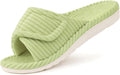 Litfun Orthopedic House Slippers for Women Adjustable Arch Support Indoor Slippers Open Toe Corduroy Bedroom Shoes
