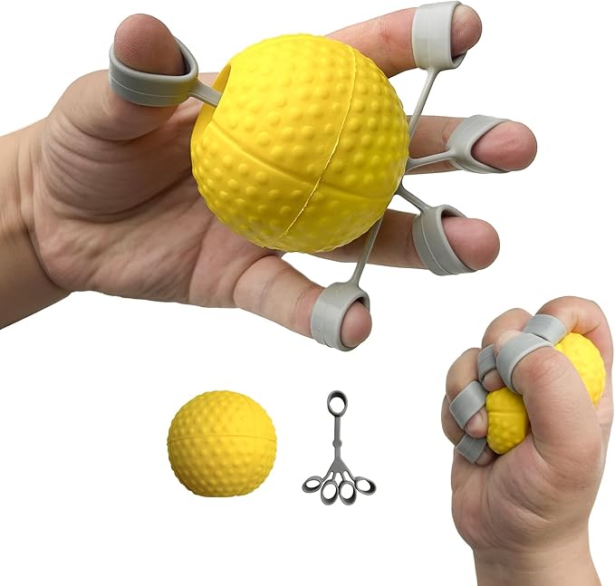 Hand Exercise Ball Squeeze Balls for Hand Therapy Finger Extension Exerciser Finger and Wrist Strengthener, Hand Grip Strengthener for Elderly, Weak Hand, Arthritis, Stroke, Carpal Tunnel