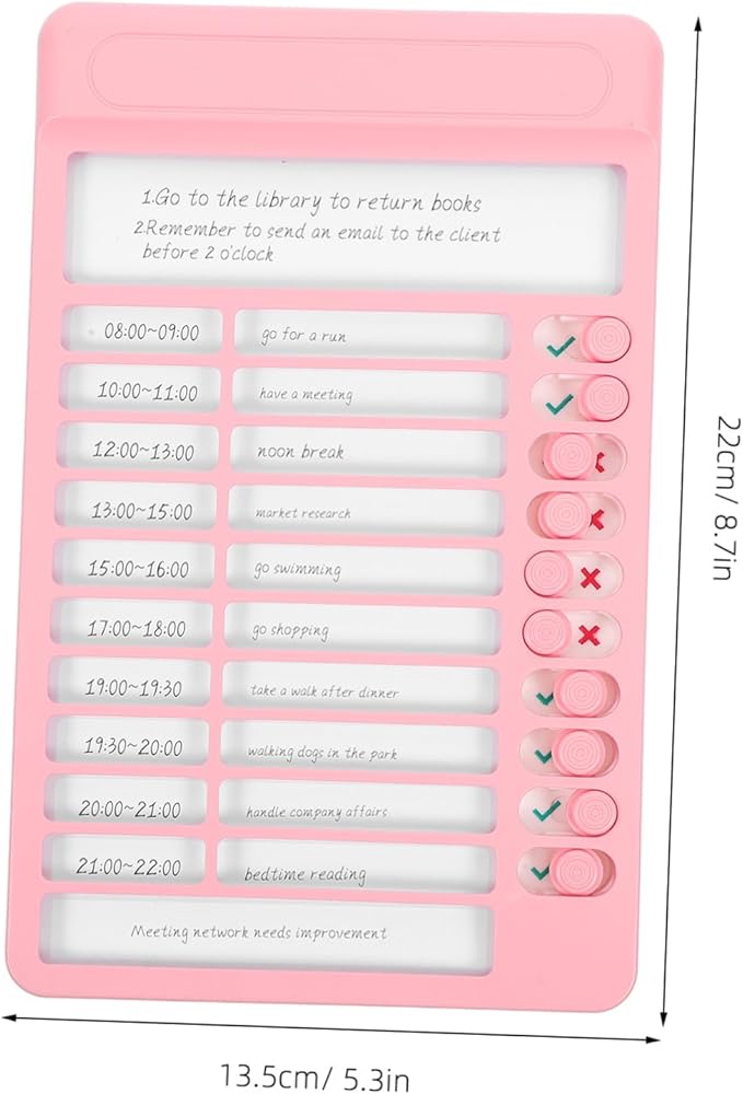 DIY Chore Chart and Reminder Board for Student Memo Board for Home and Classroom Organization Develop Habits and Management Skills Pink English Version