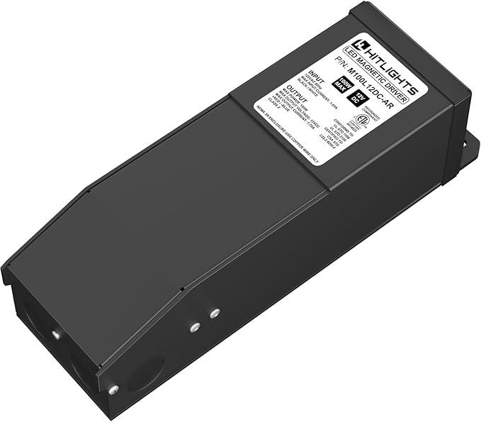 HitLights Dimmable LED Driver Transformer 12V 100W, Magnetic Power Supply 120VAC to 12VDC, Compatible with Lutron and Leviton Dimmers, for LED Strip Light, Kitchen, Cabinet, Class 2, ETL Listed