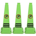 OrangeStar 3-Pack 28" Reserved Parking Cones, Large 4-Sided Message Safety Traffic Cones with Heavy Rubber Base for Indoor Outdoor Use, Parking Lot Control, Driveway Barriers