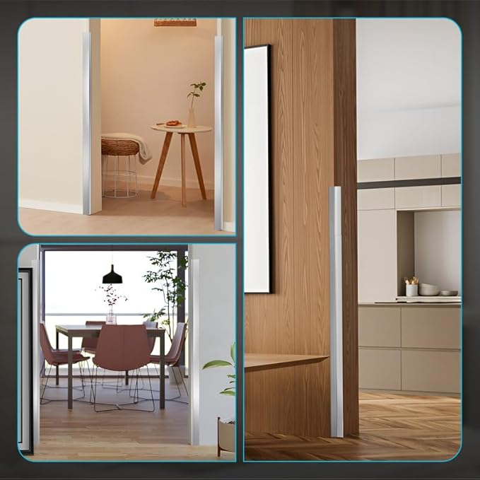 Proflex Wall Corner Protector - Brushed Aluminum 1-1/2 inch x 48 inch - Pack of 6 - Self Adhesive Corner Guards for Walls Edge Protection – Easy to Apply – No Tools Needed