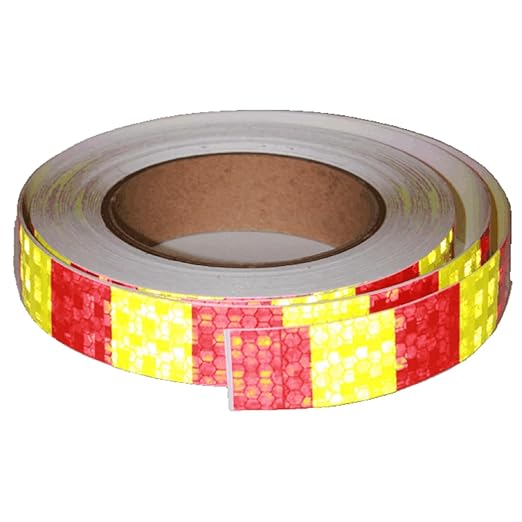 Reflective Tape Outdoor Waterproof 1 inch X 66 feet, High Visibility Hazard Conspicuity Warning Safety Industrial Marking Tape