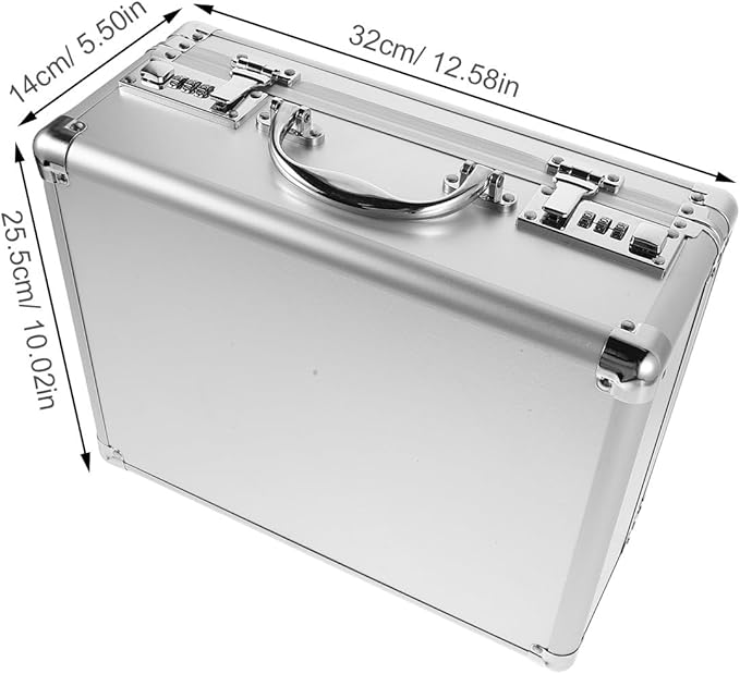 Combination Lock Medicine Box: Aluminum Alloy Medication Organizer with Handle - Medical Chest Storage Container for Home and Office Use