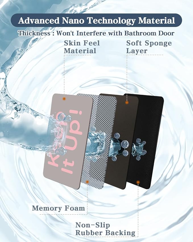Bath Mat, Bathroom Mat Rugs Super Absorbent Shower Mats Non Slip Quick Dry Thin Rubber Mats for Bathroom Floor Fit Under Door, Shower Rug for Bathtub, Shower, Beige