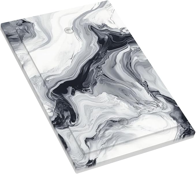 Abstract Marble Ink Texture Grey Marble Print Light Switch Cover Plate 1 Gang No Device Blank Electrical Wall Plates Faceplate Decorative Switch Plate for Bathroom Kitchen Decor