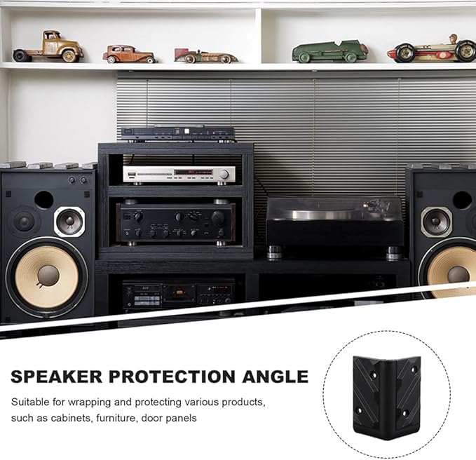 Gadpiparty Anti-Collision Speaker Corner Protectors 1.77 Inch Plastic Guards for Stage Sound Cabinets Furniture Edge Protection with Screws for Easy Installation and Reuse