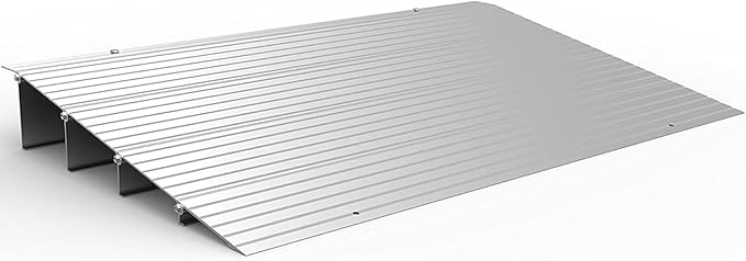 EZ-ACCESS - Threshold Ramps for Doorways - Portable Wheelchair Ramp for Home Steps, Aluminum Door Threshold Sliding Doors, Walker & Wheelchair Access - Adjustable Modular Transitions, 4" Rise