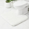Toilet Rugs U-Shaped Mat 24x22, Contour Bathroom Mat - Ultra Soft & Absorbent Microfiber, Quick-Dry, Machine Washable with High Density Foam Latex Non Slip Backing, White